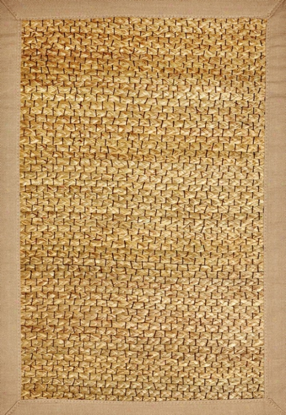 8' X 10' Area Rug With Non Slip Backing And Khaki Border