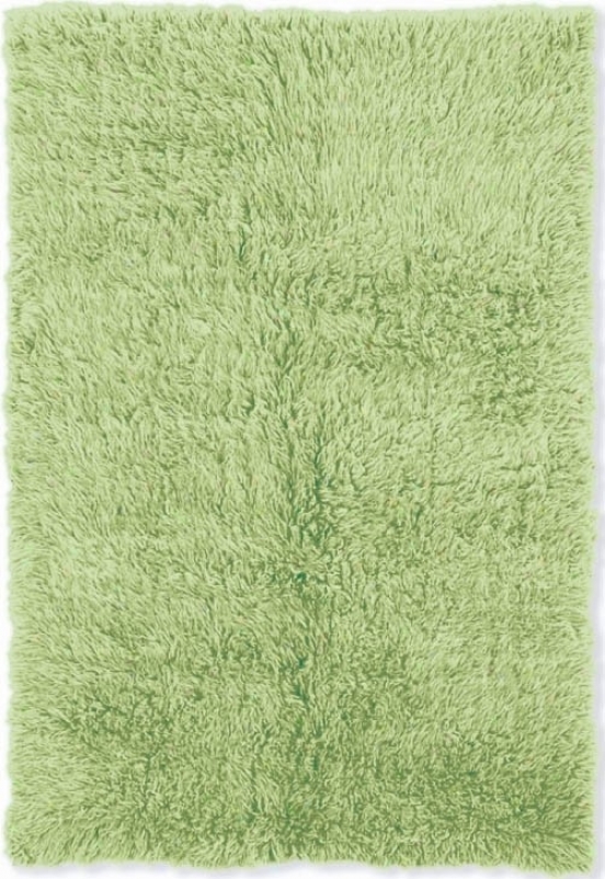 8' X 10' Hand Woven Flokati Rug In Lime Green Color