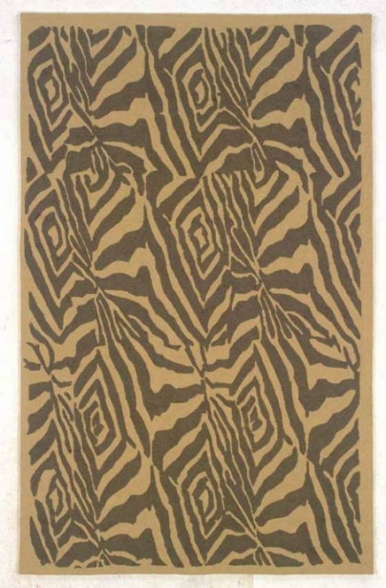 8' X 10' Indoor Outdoor Rug - Transitional Hand Hooked Rug In Beige And Brown Color