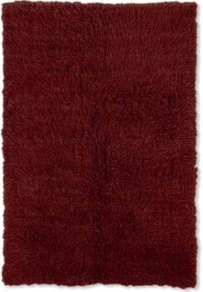 8' X 10' New Flokati Area Rug - 100% Wool Burgundy Color