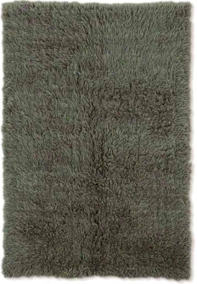 8' X 10' Recent Flokati Area Rug - 100% Wool Olive Color