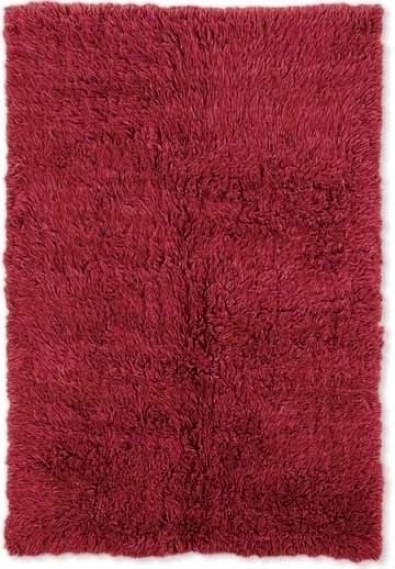 8' X 10' New Flokati Area Rug - 100% Wool Red Color