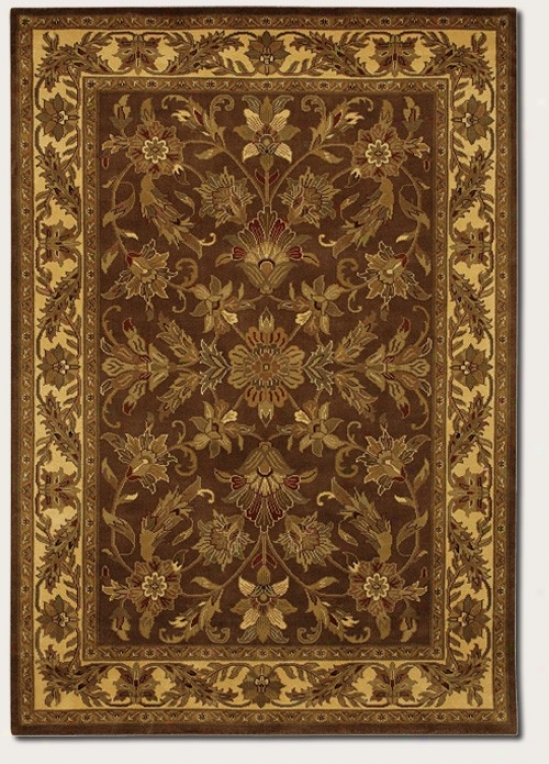 8' X 11' Area Rug Antique Persian Design In Brown