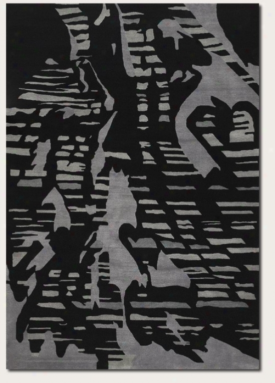 8' X 11' Area Rug Contemporary Style In Black And Grey