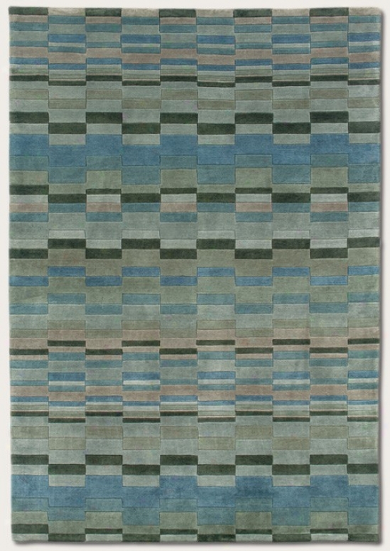 8' X 11' Area Rug Contemporary Diction In Princess Blue Color