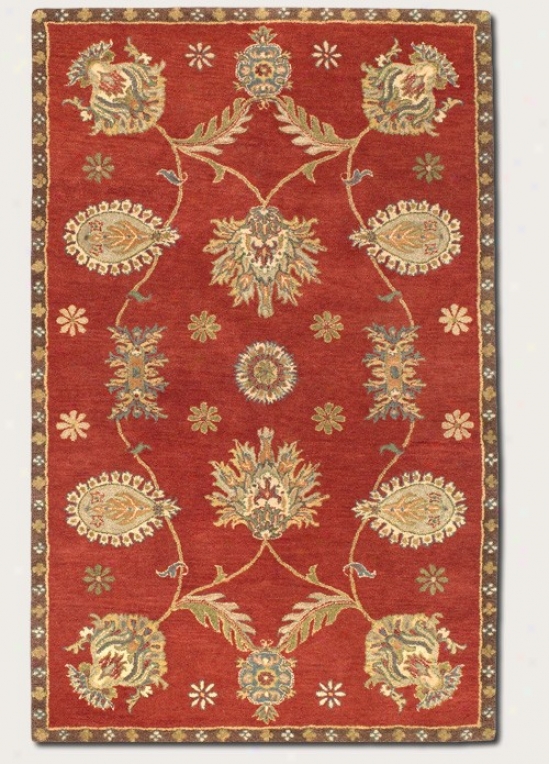 8' X 11' Area Rug Hand-craftec Large Persian Pattern In Red