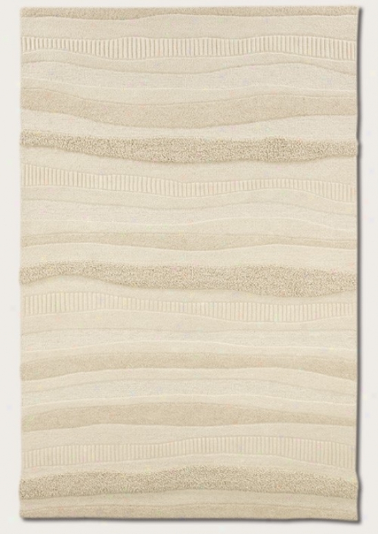 8' X 11' Area Rug Hand Crafted Wave Specimen In White