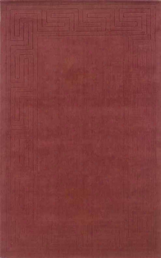 8 'X 11' Handmade Wool Rug Cinnabar Color With Hidden Design