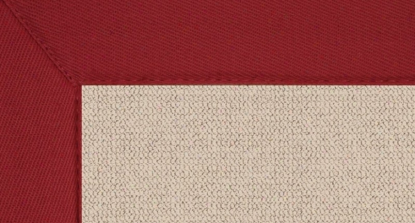 8' X 11' Natural Wool Rug - Athena Hand Tufted Rug With Red Borderr