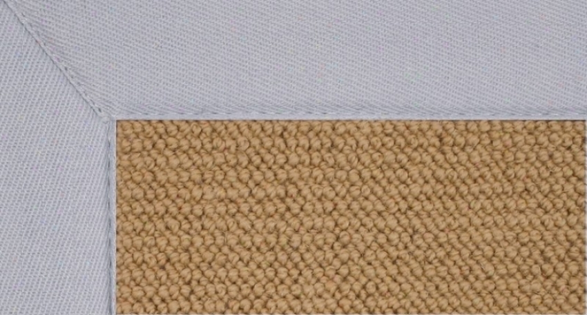 8 'X 11' Sisal Wool Rug - Athena Hand Tufted Rug With Concreted sugar Blue Border