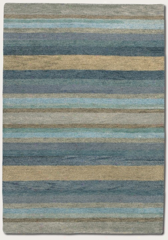 8' X 11'6&quot Area Rug Striped Pattern In Sky Blue Color