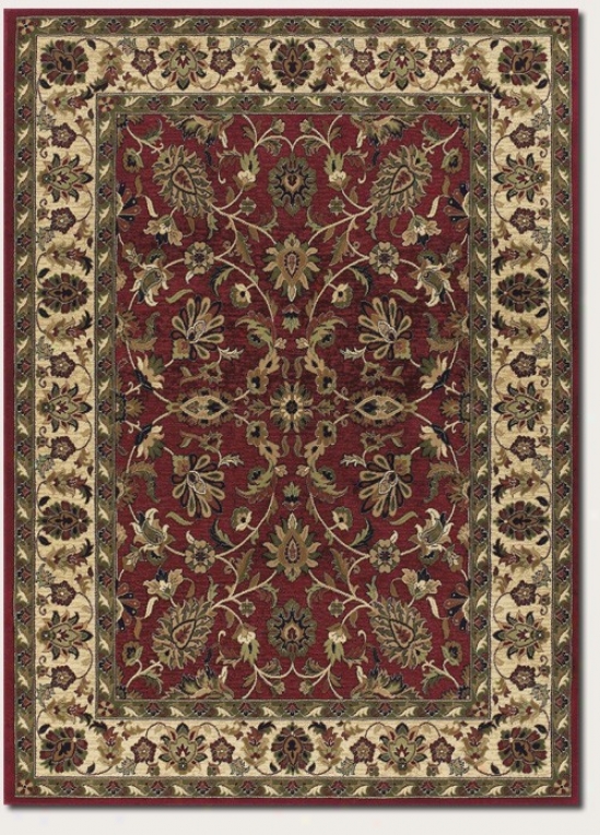 8'2&quot X 11'5&quot Area Rug Persian Floral Pattern In Red And Cream