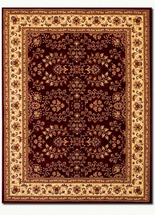 8'2" X 11'5" Traditional Persian Floral Motifs Red-cream Area Rug