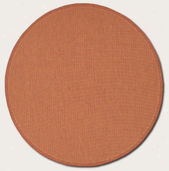 8'6&quot Round Area Rug Contemporary Style In Terra-cotta Color