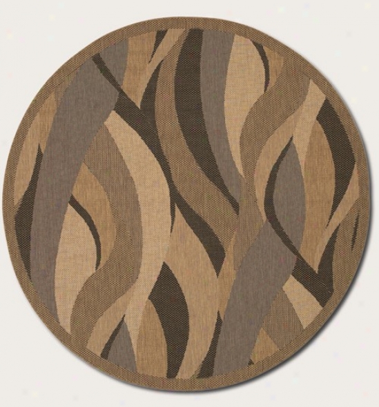 8'6&quot Round Area Rug Brandish Design In Natural And Black