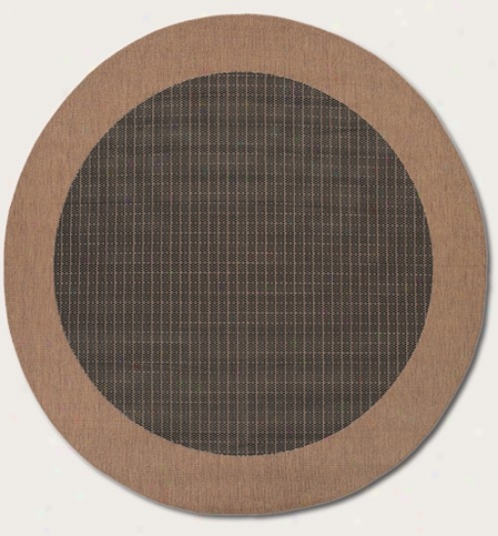 8'6&quot Round Area Rug With Border In Cocoa Color