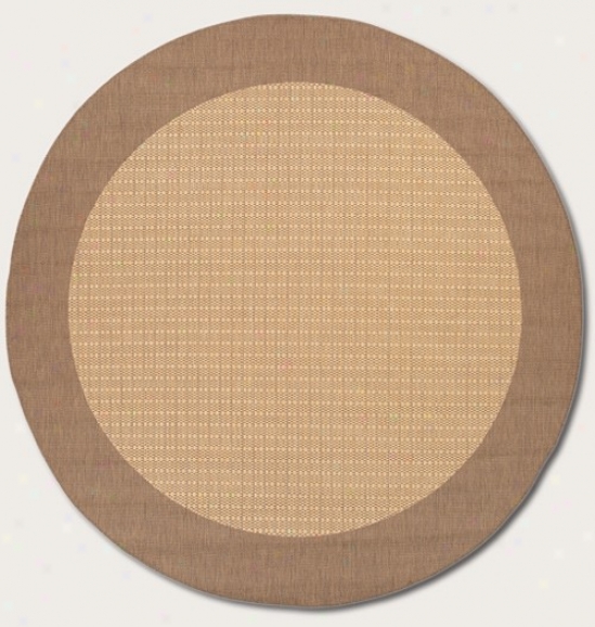 8'6&quot Round Area Rug With Border In Natural Color