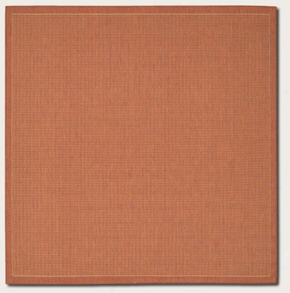 8'6&quot Square Area Rug Contemporary Style In Terra-cotta Color