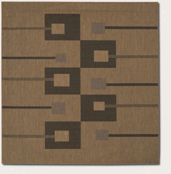 8'6&quot Square Area Rug Contemporary Style In Natural And Black
