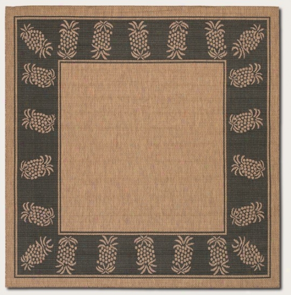 8'6&quot Square Area Rug With Pineapple Design Limit In Cocoa