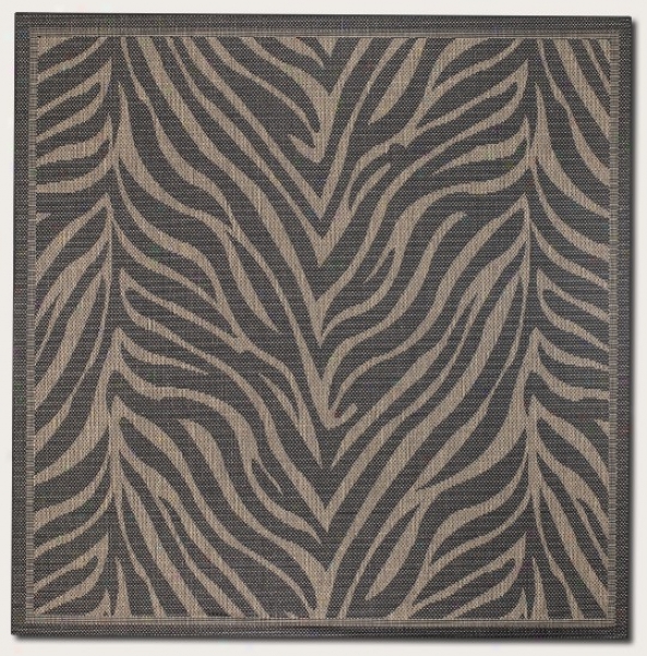 8'6&quot Suit Area Rug Zebra Pattern In Black And Cocoa