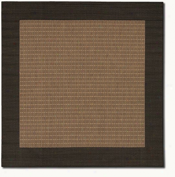 8'6&quot Square Checkered Field Cocoa Black Indoor/outdoor Area Rug