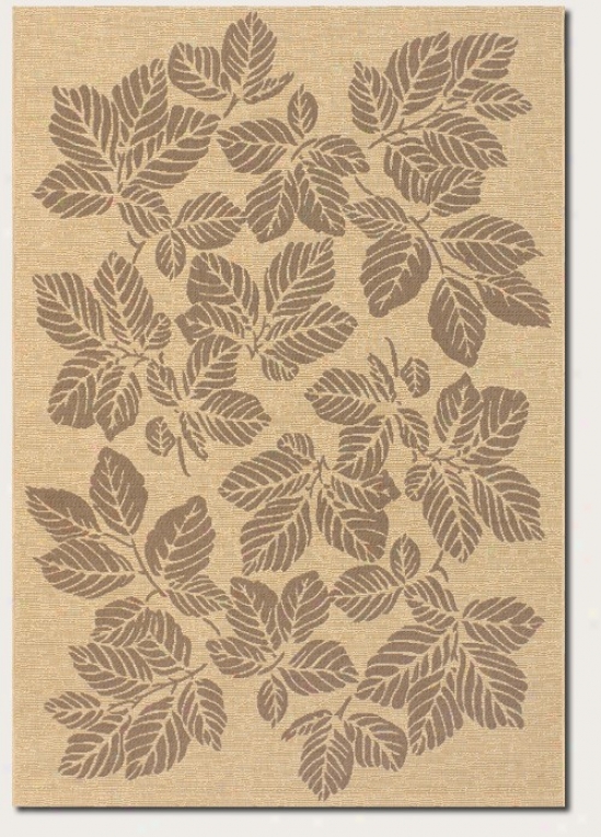 8'6&quot X 13' Area Rug Autumn Leaf Pattern In Cream And Brown