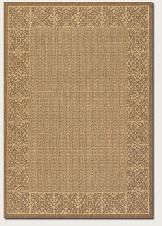 8'6&quot X 13' Area Rug Floral Patttern Border In Natural And Cocoa