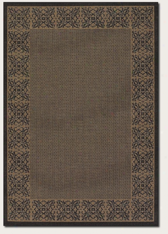 8'6&quot X 13 'Area Rug Floral Pattern Border In Cocoa And Black