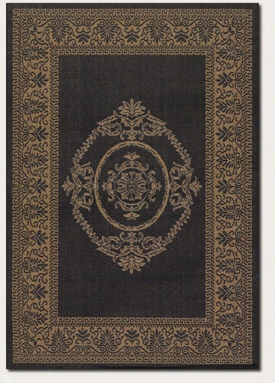 8'6&quot X 13' Area Rug Medallion Design In Black And Cocoa