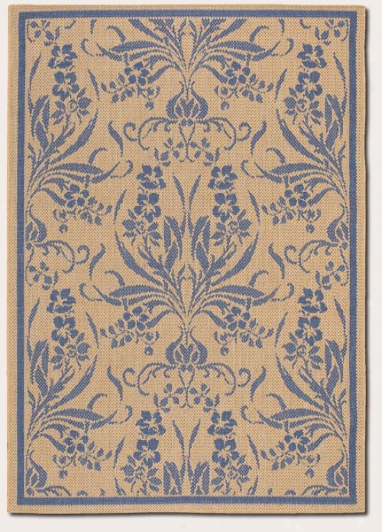 8'6" X 13' Area Rug Taprstry Pattern In Blue And Natural