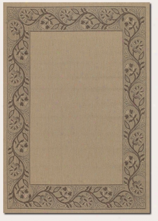 8'6&quot X 13' Area Rug With Floral Border In Cream And Brown