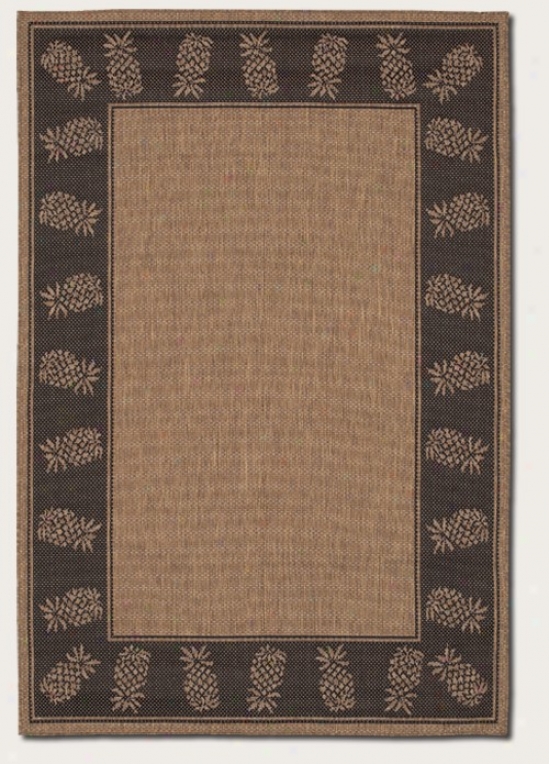 8'6&quot X 13' Area Rug With Pineapple Dsign Border In Cocoa