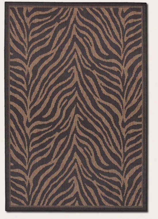 8'6&quot X 13' Aeea Rug Zebra Pattern In Black And Cocoa