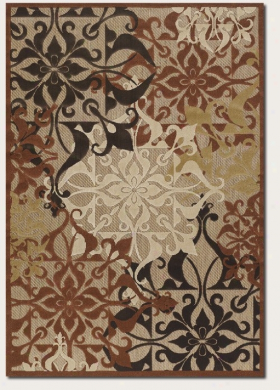 8'7&quot X 13' Area Rug Medallion Pattern In Tan Color