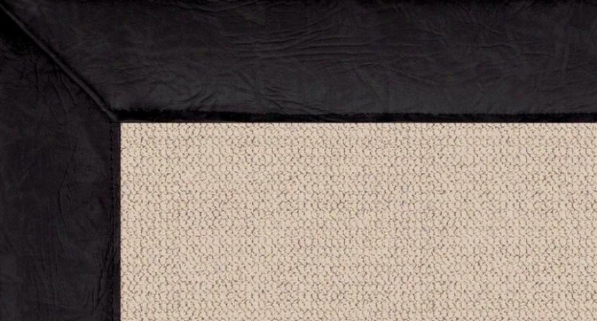 8'9&quot X 12' Natural Wool Rug - Athena Hand Tufted Rug With Black Leather Border