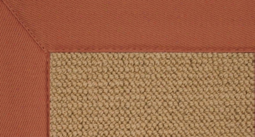 8'9&quor X 12' Sisal Wool Rug - Athena Hand Tufted Rug With Burnt Orange Border