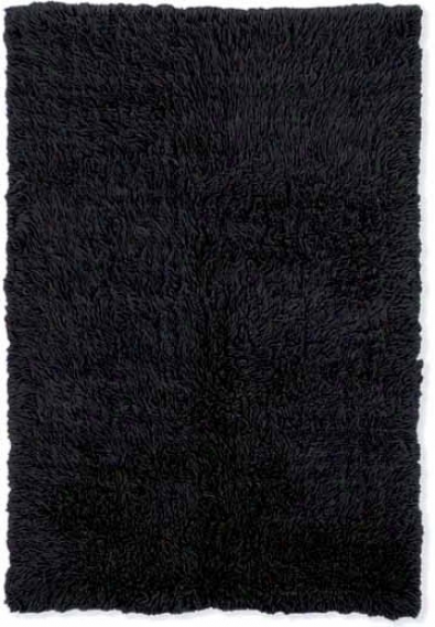 9' X 12' Flokati Area Rug - 100% Wool Black Color