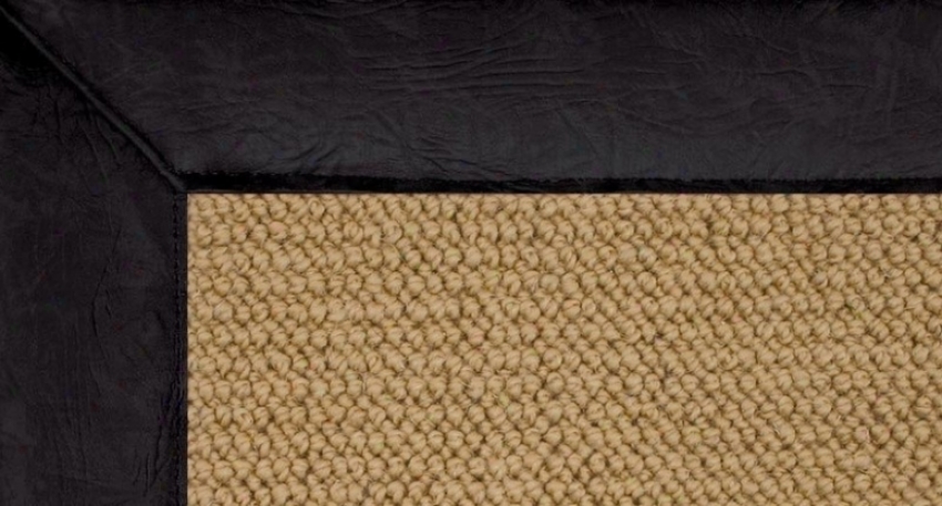 9'10&quot X 13' Sisal Wool Rug - Athena Hand Tufted Rug With Black Leather Border