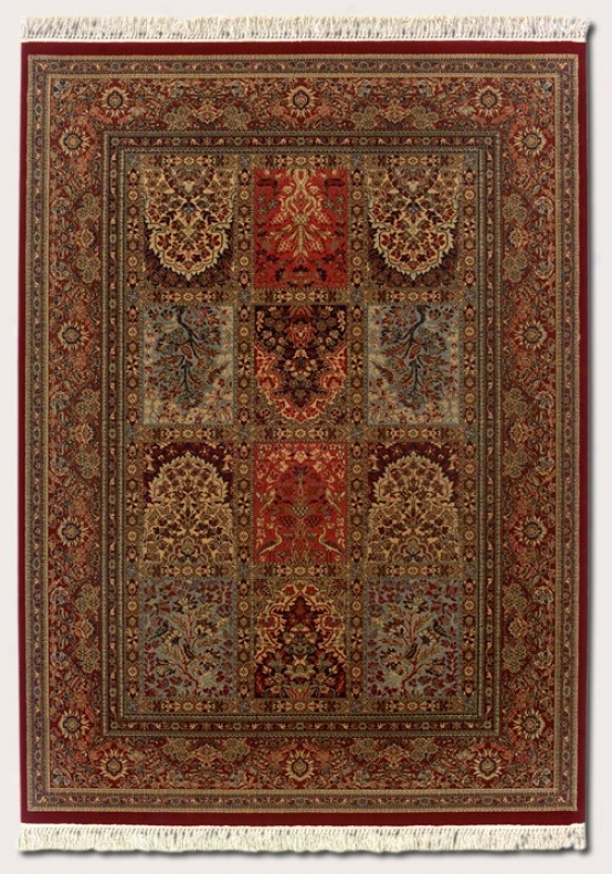 9'10&quot X1 4' Area Ruf Classic Persian Pattern In Burgundy Brown