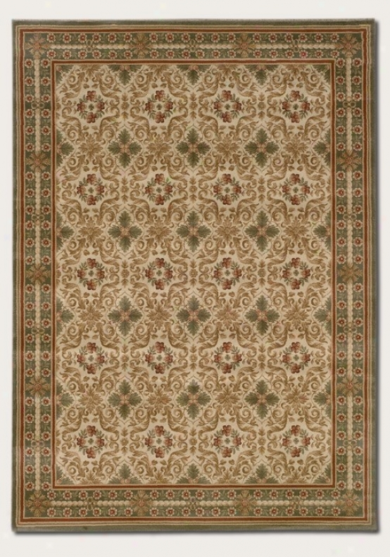 9'2&quot X 12'5&quot Area Rug Classic Persian Pattern In SageC olor