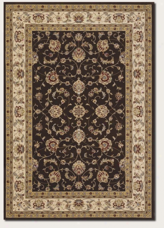 9'2&quot X 12'5&quot Area Rug Classic Persian Pattern In Chocolate