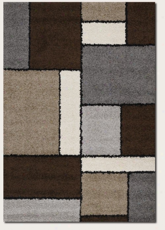 9'2&quot X 12'5&quot Area Rug Contemporary Title In Chocolate And Sand