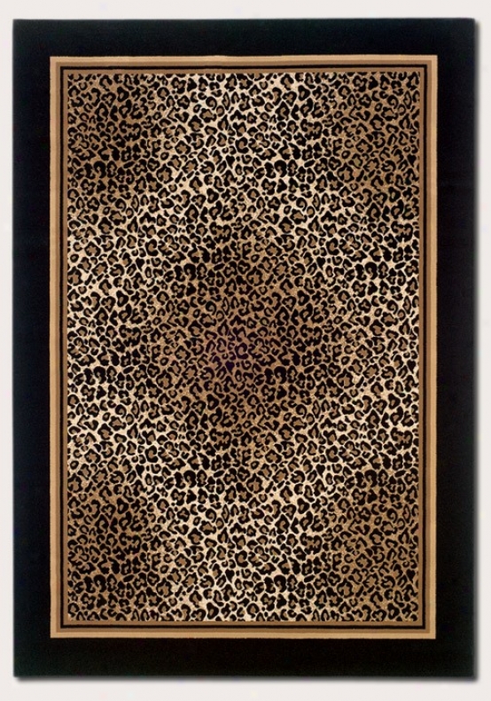 9'2&quot X 12'5&quot Region Rug Leopard Prrint With Black Bofder