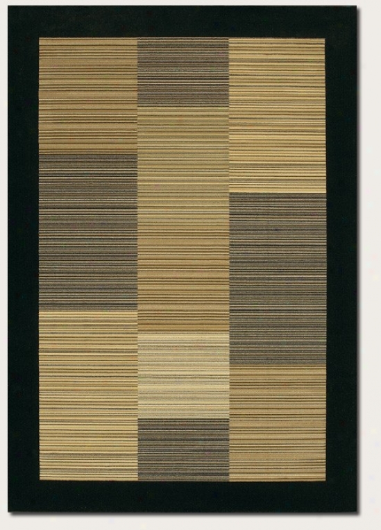 9'2" X 12'5" Area Rug Slender Wale Pattern With Black Border