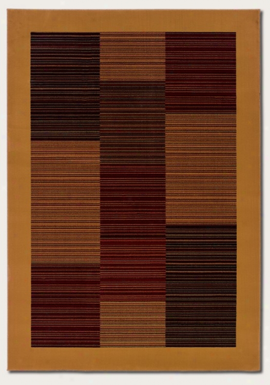9'2&quot X 12'5&quot Area Rug Slender Stripe Pattern With Camel Border