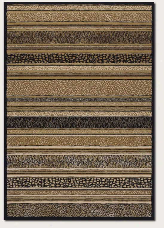 9'2&quot X 12'5&quot Area Rug Striped Animal Print In Earthy Tenor