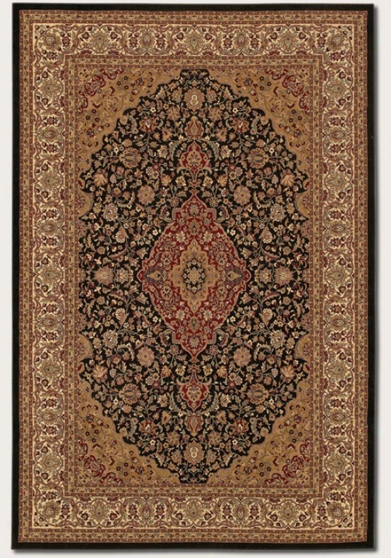 9'2&quot X 12'6&quot Area Rug Elegant Persian Pattern In Black