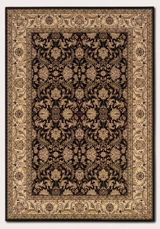 9'2&quot X 12'6&quot Area Rug Claqsic Persian Pagtern In Black And Crme