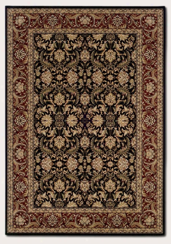 9'2&quot X 12'6&quot Area Rug Classic Persian Pattern In Black And Burgundy